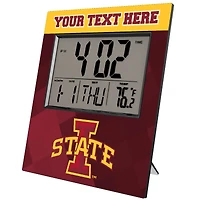 Keyscaper Iowa State Cyclones Color Block Personalized Digital Desk Clock