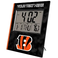 Keyscaper Cincinnati Bengals Cross Hatch Personalized Digital Desk Clock
