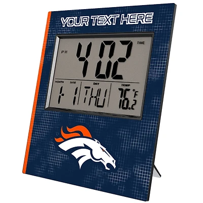 Keyscaper Denver Broncos Cross Hatch Personalized Digital Desk Clock