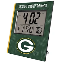 Keyscaper Green Bay Packers Cross Hatch Personalized Digital Desk Clock