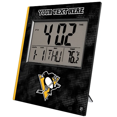 Keyscaper Pittsburgh Penguins Cross Hatch Personalized Digital Desk Clock