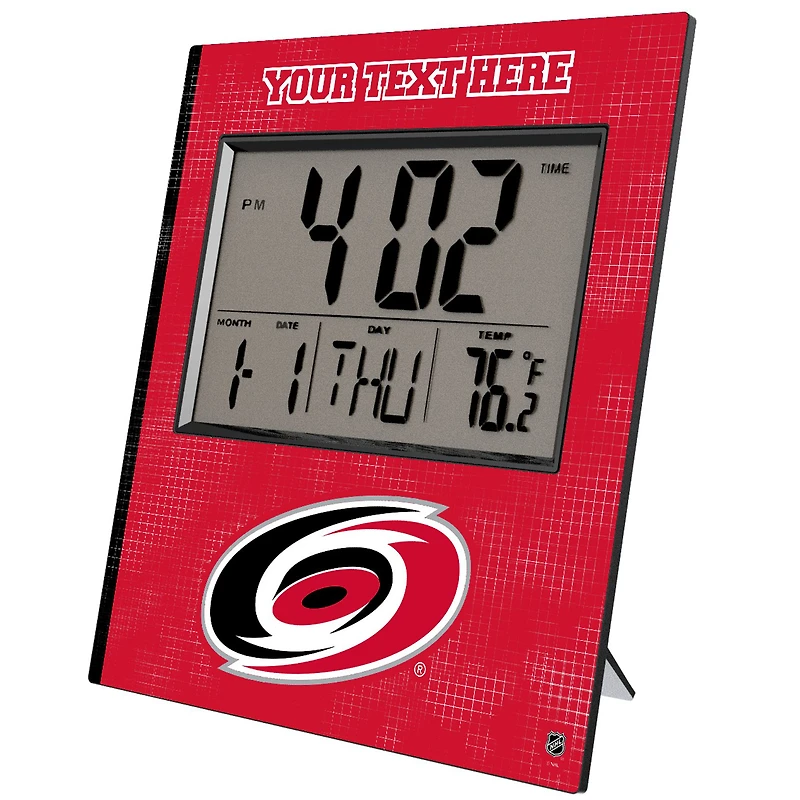 Keyscaper Carolina Hurricanes Cross Hatch Personalized Digital Desk Clock