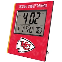 Keyscaper Kansas City Chiefs Cross Hatch Personalized Digital Desk Clock