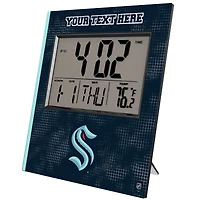 Keyscaper Seattle Kraken Cross Hatch Personalized Digital Desk Clock