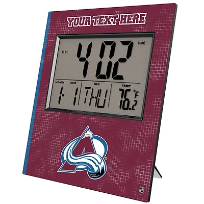Keyscaper Colorado Avalanche Cross Hatch Personalized Digital Desk Clock