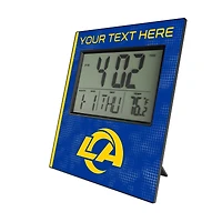 Keyscaper Los Angeles Rams Cross Hatch Personalized Digital Desk Clock