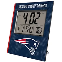 Keyscaper New England Patriots Cross Hatch Personalized Digital Desk Clock