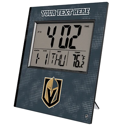 Keyscaper Vegas Golden Knights Cross Hatch Personalized Digital Desk Clock