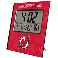 Keyscaper New Jersey Devils Cross Hatch Personalized Digital Desk Clock