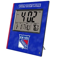 Keyscaper New York Rangers Cross Hatch Personalized Digital Desk Clock