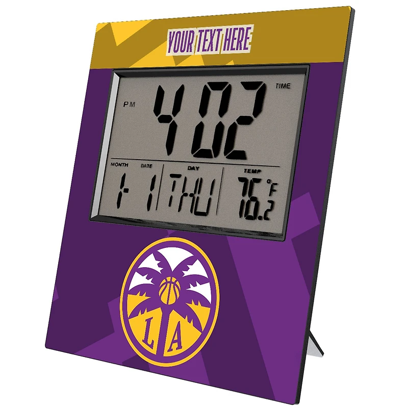 Keyscaper Los Angeles Sparks Color Block Personalized Digital Desk Clock