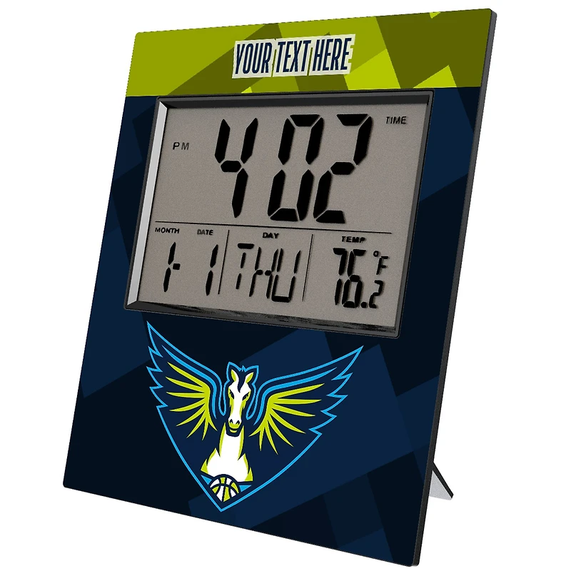 Keyscaper Dallas Wings Color Block Personalized Digital Desk Clock
