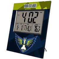 Keyscaper Dallas Wings Color Block Personalized Digital Desk Clock
