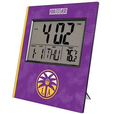 Keyscaper Los Angeles Sparks Cross Hatch Personalized Digital Desk Clock