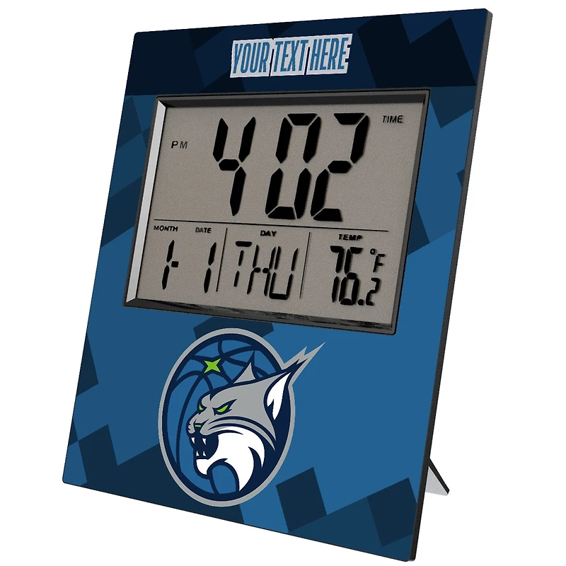 Keyscaper Minnesota Lynx Color Block Personalized Digital Desk Clock