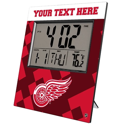 Keyscaper Detroit Red Wings Color Block Personalized Digital Desk Clock