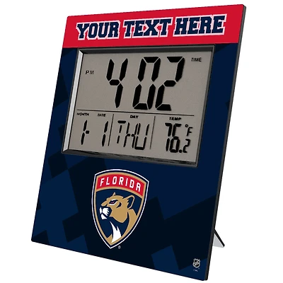Keyscaper Florida Panthers Color Block Personalized Digital Desk Clock