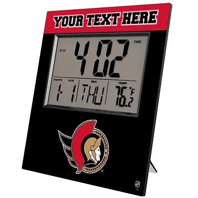 Keyscaper Ottawa Senators Color Block Personalized Digital Desk Clock