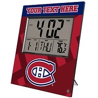 Keyscaper Montreal Canadiens Color Block Personalized Digital Desk Clock