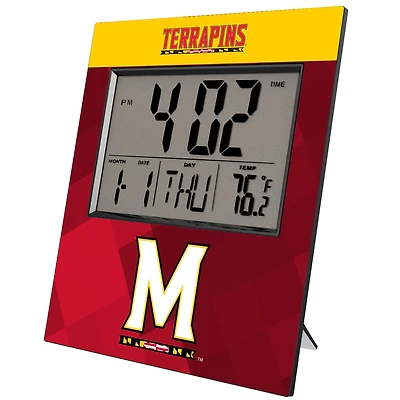 Keyscaper Maryland Terrapins Color Block Digital Desk Clock