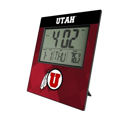 Keyscaper Utah Utes Color Block Digital Desk Clock