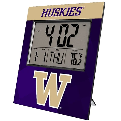 Keyscaper Washington Huskies Color Block Digital Desk Clock
