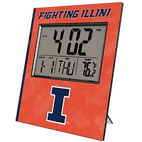 Keyscaper Illinois Fighting Illini Cross Hatch Digital Desk Clock