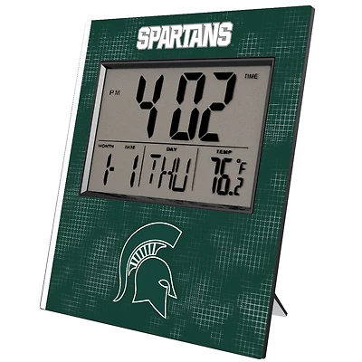Keyscaper Michigan State Spartans Cross Hatch Digital Desk Clock