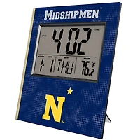 Keyscaper Navy Midshipmen Cross Hatch Digital Desk Clock