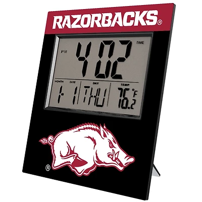 Keyscaper Arkansas Razorbacks Color Block Digital Desk Clock