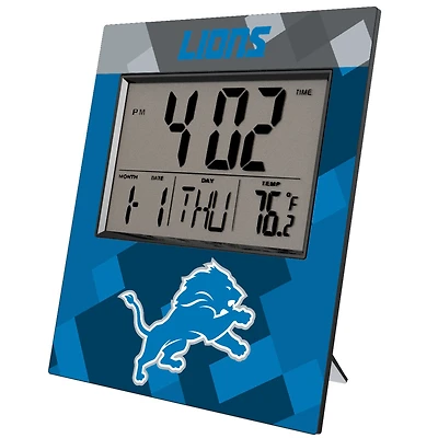 Keyscaper Detroit Lions Color Block Digital Desk Clock