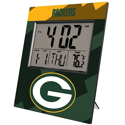 Keyscaper Green Bay Packers Color Block Digital Desk Clock