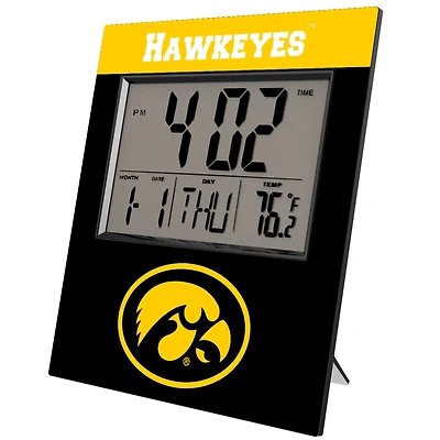 Keyscaper Iowa Hawkeyes Color Block Digital Desk Clock