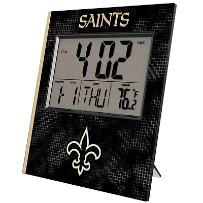 Keyscaper New Orleans Saints Cross Hatch Digital Desk Clock