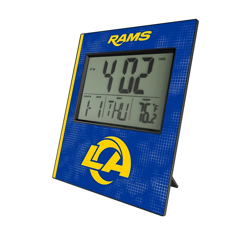 Keyscaper Los Angeles Rams Cross Hatch Digital Desk Clock