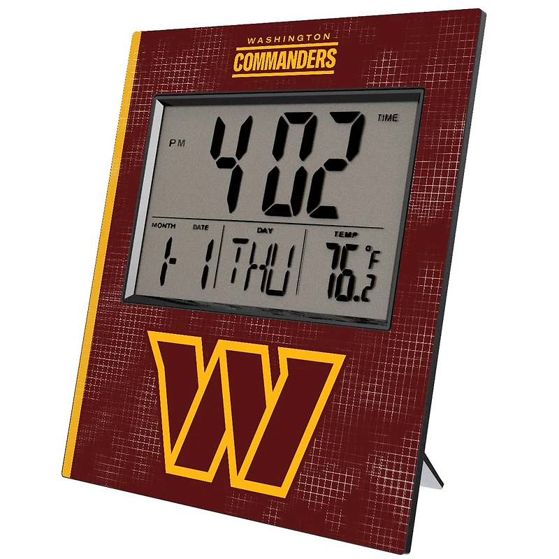 Keyscaper Washington Commanders Cross Hatch Digital Desk Clock