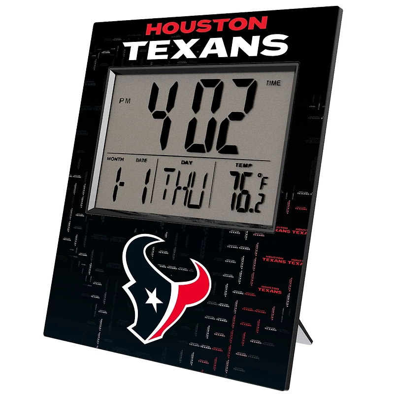 Keyscaper Houston Texans Quadtile Digital Desk Clock