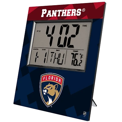 Keyscaper Florida Panthers Color Block Digital Desk Clock
