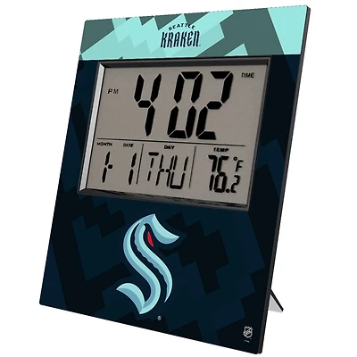 Keyscaper Seattle Kraken Color Block Digital Desk Clock