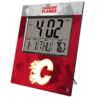 Keyscaper Calgary Flames Color Block Digital Desk Clock