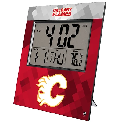 Keyscaper Calgary Flames Color Block Digital Desk Clock