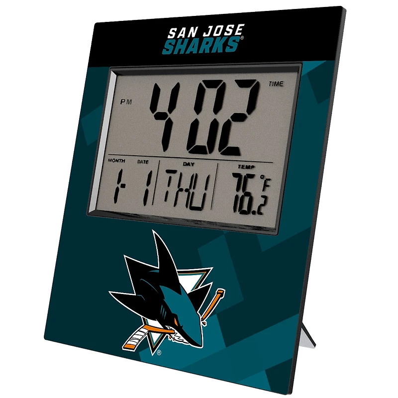 Keyscaper San Jose Sharks Color Block Digital Desk Clock