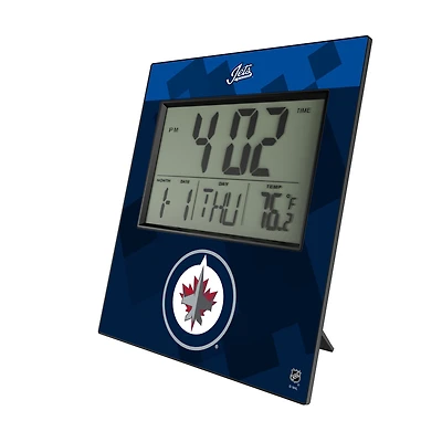 Keyscaper Winnipeg Jets Color Block Digital Desk Clock