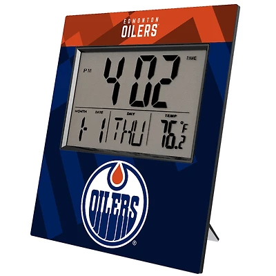 Keyscaper Edmonton Oilers Color Block Digital Desk Clock