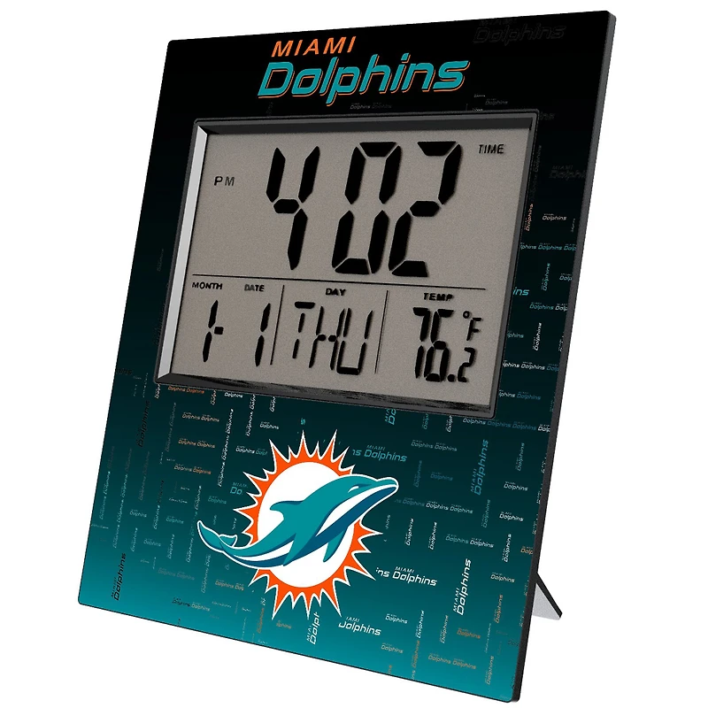 Keyscaper Miami Dolphins Quadtile Digital Desk Clock