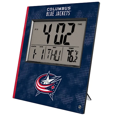 Keyscaper Columbus Blue Jackets Cross Hatch Digital Desk Clock