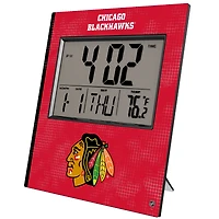 Keyscaper Chicago Blackhawks Cross Hatch Digital Desk Clock