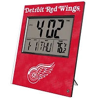 Keyscaper Detroit Red Wings Cross Hatch Digital Desk Clock
