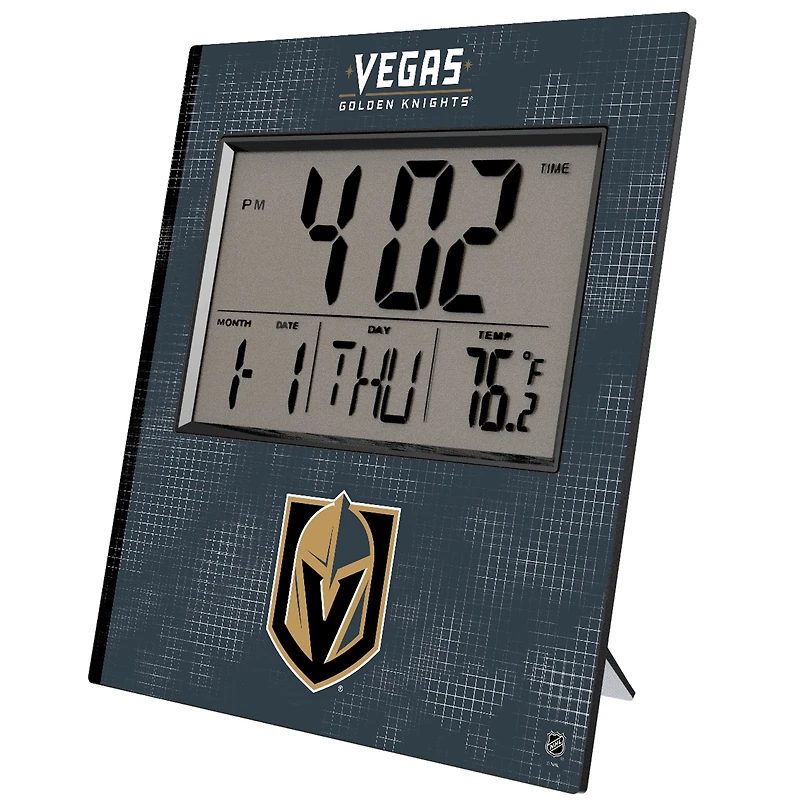 Keyscaper Vegas Golden Knights Cross Hatch Digital Desk Clock