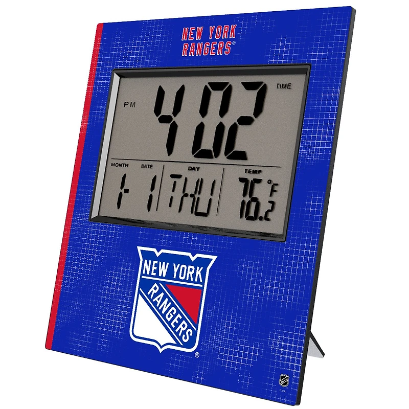 Keyscaper New York Rangers Cross Hatch Digital Desk Clock